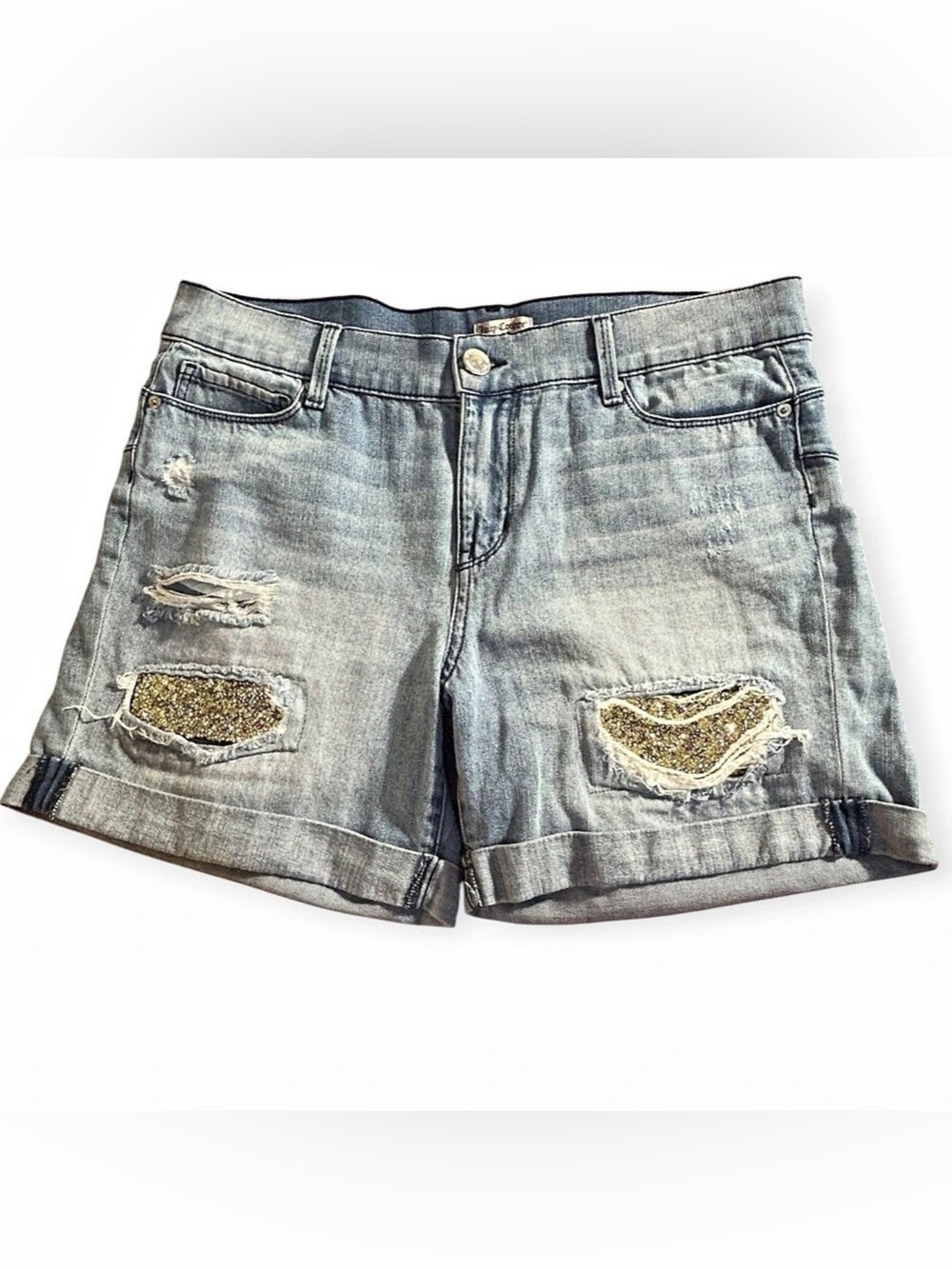 Juicy Couture Distressed Denim Jean Shorts Blue Size 10